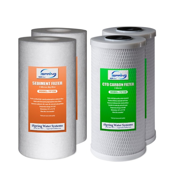 Ispring Sediment and CTO Water Filter Replacement Set 4PK F4WGB21B - main